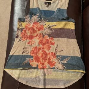 Striped Floral Tank Top
